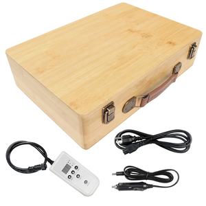 Calentador de Piedras Calientes Portátil Electrónico de 110V para EE. UU. y 220V para Reino Unido, Calentador de Bambú para SPA, Set de Masaje con 12 Piedras Calientes - Product Image 1