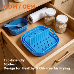 Forro de Silicona Ecológico Cuadrado de 8.5 Pulgadas para Freidora de Aire, Apto para Horno, Microondas y Lavavajillas, Esencial para la Cocina - Product Image 1