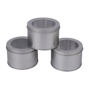 Hộp Thiếc Kim Loại Cầm Tay In Tùy Chỉnh Với Cửa Sổ PVC Trong Suốt Hộp Quà Tặng Kẹo Nến Nhỏ Cấp Thực Phẩm Tròn Có Nắp Trên - Product Image 1