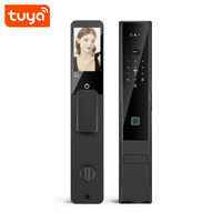 Serrure de porte électronique numérique intelligente Tuya WIFI avec empreinte digitale, mot de passe, reconnaissance faciale 3D, interphone et détection de paume PST-DDL4-TY