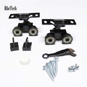 RHETECH, polea negra de Metal resistente de 3 ruedas, rodillos de puerta de bolsillo deslizantes duraderos, rodamientos de puerta superior para Cocina - Product Image 5