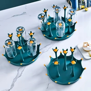 Manufacture Top Seller Ningbo Home <b>Storage</b> Kitchen Drying <b>Storage</b> Shelf <b>Rack</b> Glass Four Holder <b>Bottle</b> Cup Holder Water Cup <b>Rack</b> - Product Image 4