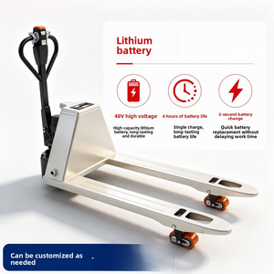 La nouvelle chariot élévateur électrique et la plateforme élévatrice pour entrepôt sont équipées <span class=keywords><strong>de</strong></span> chariots à palettes longs et larges. - Product Image 5