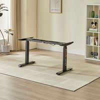 Bureau de travail électrique moderne en métal noir personnalisé à moteur unique, réglable en hauteur, avec pieds de table élévatrice pour ordinateur