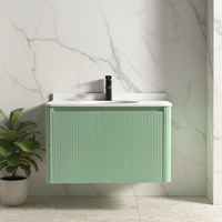 Meuble-lavabo mural moderne de style ferme avec tiroirs en contreplaqué pour salle de bain, lavabo de toilette