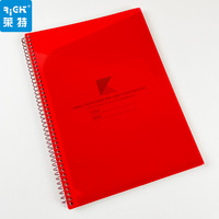 Carnet à spirales multicolores A5 avec poche en PP, papier ligné, carnet de réunion de bureau, carnet d'écriture