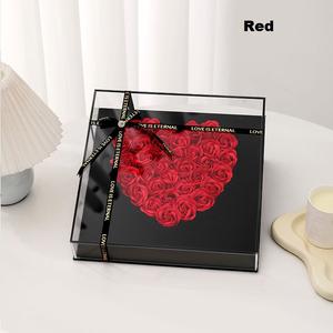 Nuevo producto 2025, regalos del Día de San Valentín, caja acrílica de rosas preservadas, caja de flores eternas de larga duración con caja en forma de corazón - Product Image 3