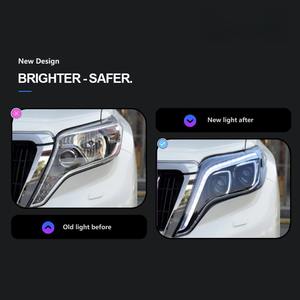 Phares LED DRL de mise à niveau pour <span class=keywords><strong>Toyota</strong></span> <span class=keywords><strong>Prado</strong></span> 2014-2017, ensemble de feux avant de voiture au design double projecteur, accessoires de phares automobiles - Product Image 2