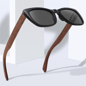 Lunettes de soleil polarisées en bois Conchen, monture noire, verres TAC, protection UV400, unisexe, mode, voyage, conduite - Product Image 4