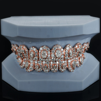 Grillz personnalisés en argent 925, or 9K, 10K, 14K, 18K, coupe ovale VVS, style Hip Hop, certifiés par un tiers, pour dents supérieures et inférieures, 4, 6, 8, 10, 12 pièces