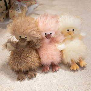 Peluche <span class=keywords><strong>canard</strong></span> à poils bouclés et duveteux, animal en peluche pour enfants, cadeau - Product Image 5