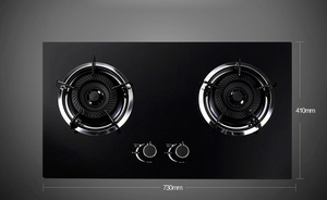 Embedded Tempered Glass Double <b>Stove</b> Energy-saving Electronic Ignition Gas Cooktop Eb03s Cookware Sets Nonstick Cookware Sets - Product Image 3