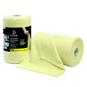 Greenfound, fábrica de Camboya, toalla de limpieza de microfibra, rollos Desgarrables, 80 PK, toallita de cocina absorbente para coche, el mejor secado rápido, duradero - Product Image 1