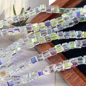 Crystal Sugar <b>Cube</b> Glass Beads 8mm Square Loose Beads For Jewelry Making - Product Image 3