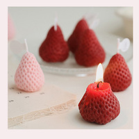 Mini bougie mignonne en forme de fraise, décoration de fête, cadeaux d'anniversaire pour fille