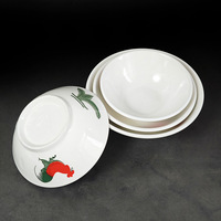 Bol à riz en céramique vintage avec motif de coq, bol à petit-déjeuner classique à motif de poulet, bol en porcelaine rétro