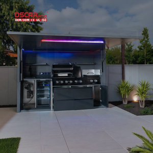 Abri personnalisable en acier inoxydable anti-moisissure, abri <span class=keywords><strong>de</strong></span> <span class=keywords><strong>jardin</strong></span> <span class=keywords><strong>de</strong></span> couleur froide avec porte latérale pour <span class=keywords><strong>jardin</strong></span>, patio, cour, cuisine extérieure - Product Image 1