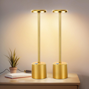 Lampe de table LED rechargeable à commande tactile, sans fil, portable, à piles, avec variateur de luminosité, pour une utilisation moderne en chambre, comme veilleuse - Product Image 1