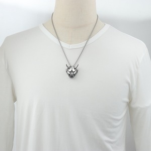 Collar Unisex de Acero Inoxidable con Colgante de Cabeza de Toro Prajna de Yunnique, Cadena de 60 cm, Estilo Hip Hop - Product Image 4