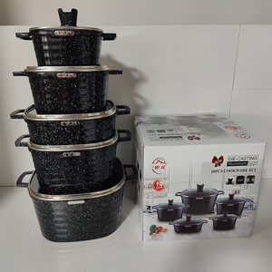 Bán chạy 10 chiếc nồi nấu ăn bằng nhôm đúc cỡ lớn, chống dính, bộ nồi đá granite, bộ nồi nấu ăn - Product Image 3