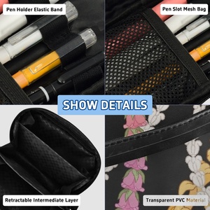 Pochette de papeterie personnalisée avec imprimé Puakenikeni, avec fermeture éclair, pochette scolaire, étui à crayons, design pour enfants, organisateur d'accessoires essentiels pour le sac à dos scolaire - Product Image 4