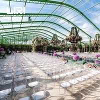 Carpa de Lujo Personalizada para Eventos al Aire Libre, de Aluminio, Transparente, Tipo Atrio, para Bodas y Fiestas, con Capacidad para 500 Personas