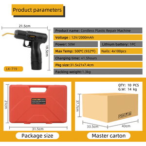 Kit d'outils de soudage portables à batterie au lithium 719, agrafeuse à chaud 50W, pistolet de soudage plastique pour réparation de voitures et de motos - Product Image 2