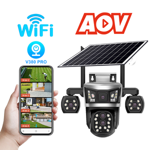 Real Wifi Four Lens 8XZoom PTZ 4G Sim <b>Card</b> Camera Outdoor 8K UHD 4Screen IP Network Security Solar Surveillance Wireless Cameras - Product Image 5