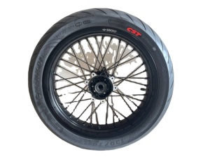 Roues de route Light Bee Ultra Bee, jeu de roues de 17 pouces avec pneus <span class=keywords><strong>70</strong></span>/90-17 et 90/80-17, ensemble de roues de conversion avant et arrière, pneus de route - Product Image 1