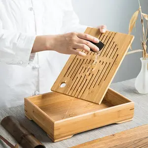 현대 간단한 대나무 쟁반 새로운 중국 물 저장 테이블 중국 차 쟁반