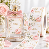 Autocollants personnalisés pour étiquettes de parfum, étanches, en vinyle doré, adhésifs, estampage à chaud, emballage de luxe pour flacons cosmétiques