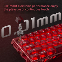 Clavier mécanique à axe magnétique USB filaire RGB 61 touches, design ajouré personnalisable, boîtier entièrement en alliage d'aluminium CNC