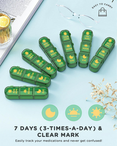 Boîte à médicaments portable en plastique de qualité alimentaire, couvercle scellé, distributeur de médicaments pour sept jours de la semaine, compartiment transparent pour le rangement - Product Image 4