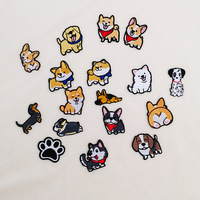 Patch Bordir Hewan Anime Murah Grosir, Patch Bordir Hewan Peliharaan Corgi Custom, Patch Anjing Lucu untuk Disetrika Custom
