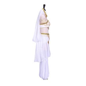 Ropa de actuación de baile Terciopelo blanco Vientre <span class=keywords><strong>indio</strong></span> Traje de estilo árabe Danzante Maya Danza árabe Trajes de vientre tribal - Product Image 3
