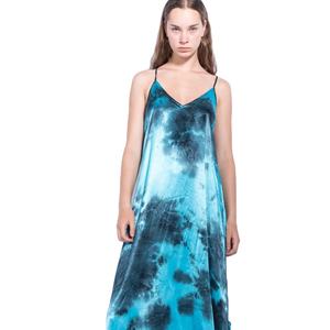 ชุดชายหาดมัดย้อมสำหรับผู้หญิงชุดชายหาดคอวีพิมพ์ลายดอกไม้เซ็กซี่สีดำเอวธรรมชาติยาวถึงพื้นเป็นมิตรกับสิ่งแวดล้อมระบายอากาศ - Product Image 1