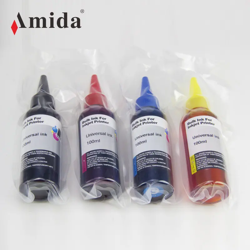 Tinta de Venta caliente Amida 100ML tinta de recarga Universal tinta a granel Compatible para impresora de inyección de tinta