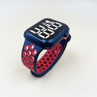 Orologio Digitale LED Sportivo con Display Quadrato, Luce Bianca Elettronica a Due Colori e Pulsanti