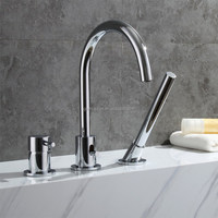 Mitigeur de bain salle de bains moderne, ensembles de douche, ensembles de robinets de bain à 3 trous, noir, européen