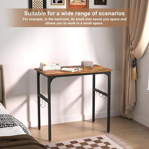 UCHANCE-Escritorio pequeño para ordenador con <span class=keywords><strong>4</strong></span> ganchos y pies ajustables, mesa de escritura resistente al agua para oficina en casa o espacios pequeños - Product Image 4