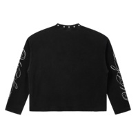 T-shirts à manches longues pour hommes, coupe ample et oversize, épaules tombantes, en maille gaufrée, imprimé numérique, style streetwear vintage américain, collection automne