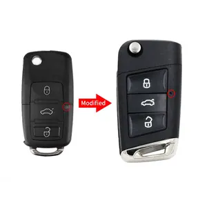 High Quality 3 Buttons New Modified Flip Folding Remote Car Key Shell Fob for GOLF7 Jetta Passat Polo Broken Car Key