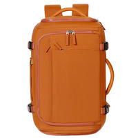 Sac à dos professionnel décontracté extensible 20-35L en polyester grande capacité couleur unie avec bandoulière incurvée unisexe