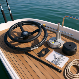 Kit de Dirección Mecánica Rotatoria D0100H53XPX, Sistema de Dirección para Barco de Aluminio de 12 Pies con Volante de 13 Pulgadas, Herrajes Marinos - Product Image 2