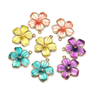 Colgantes de aleación de zinc con forma de flor para la fabricación de joyas, accesorios de moda unisex F0156 - Product Image 1