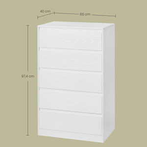 VASAGLE Schubladenschrank Kommode mit 5 Schubladen - Product Image 3