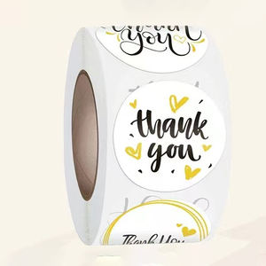 Rollo de pegatina redonda de Acción de Gracias con logotipo personalizado, vinilo impermeable, embalaje de regalo, pegatina <span class=keywords><strong>laber</strong></span> - Product Image 1