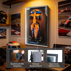Venta al por mayor de fábrica: Decoración del hogar, exhibición moderna de lujo, luces LED de coches de carreras, <span class=keywords><strong>cuadro</strong></span> de arte físico, pintura enmarcada, arte de pared 3D de coches. - Product Image 6