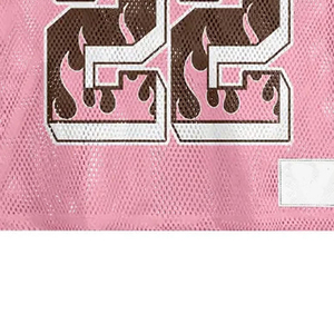 Women <b>Pink</b> Mesh <b>Football</b> Jersey Drip Graphic Number Print Short Sleeve Breathable Polyester Streetwear Sportswear <b>Top</b> - Product Image 6