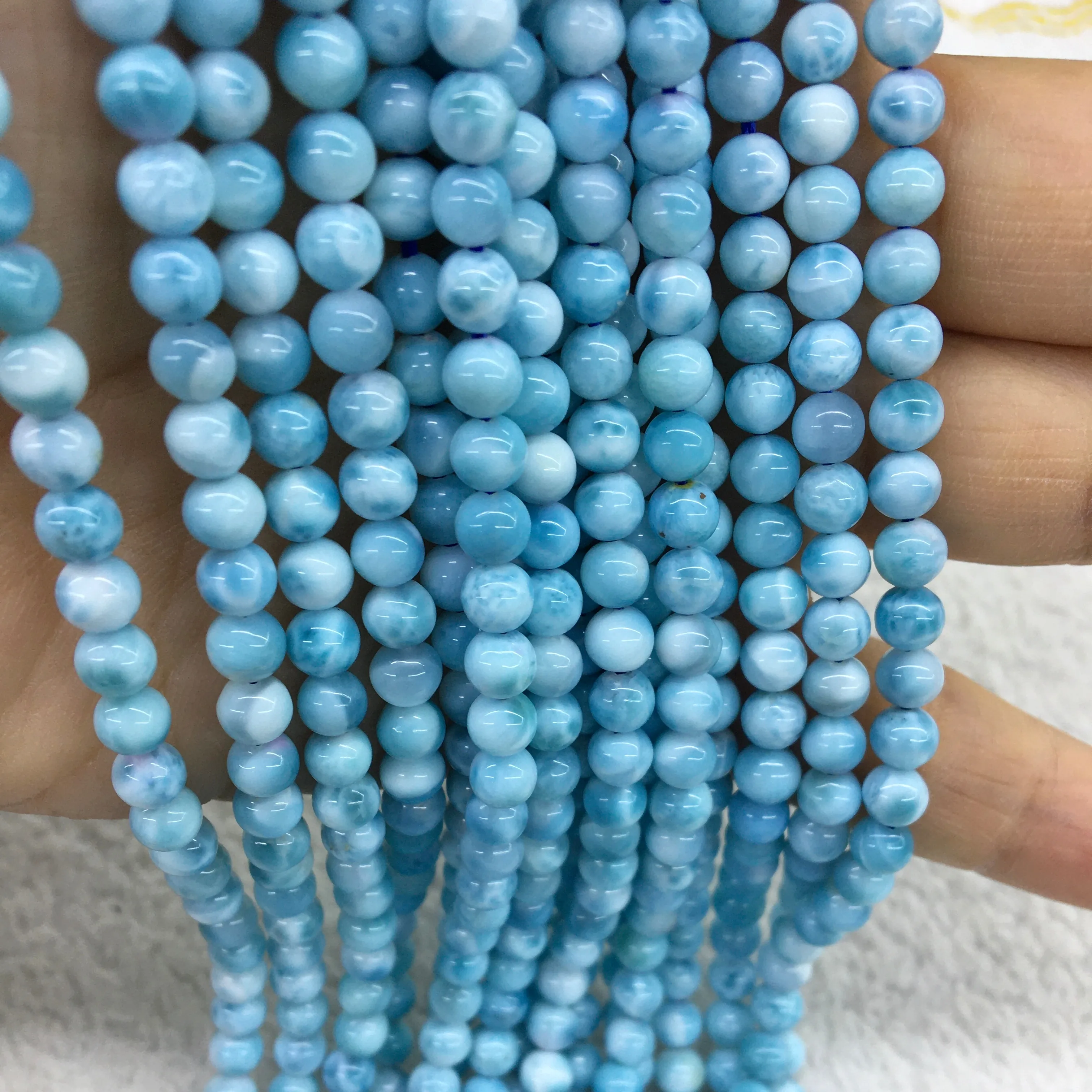 Natuurlijke Sieraden Larimar Kralen Blauw Healing Natuur Bol Kraal Streng Voor Maken Armband